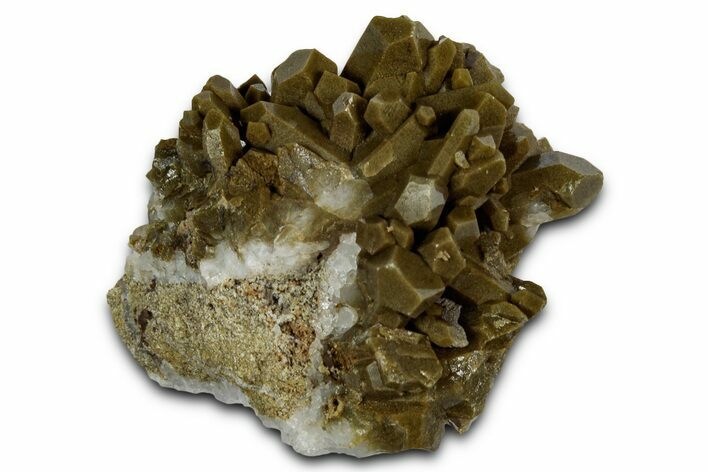 Epidote Included Quartz Crystal Cluster - Turkey #337474